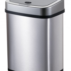 HOME USE κάδος απορριμμάτων HUH-0256 με φωτοκύτταρο, ανοξείδωτο ατσάλι, 15lt, ασημί