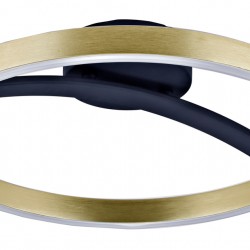 POWERTECH LED φωτιστικό οροφής HLL-0199, 29W, 4000K, Φ38x10cm, χρυσό/μαύρο