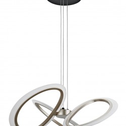 POWERTECH LED φωτιστικό οροφής HLL-0205, 40W, 4000K, Φ53x120cm, οπάλ χρυσό/μαύρο