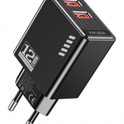 KAKUSIGA φορτιστής τοίχου KSC-1237, 2x USB, 12W, μαύρος