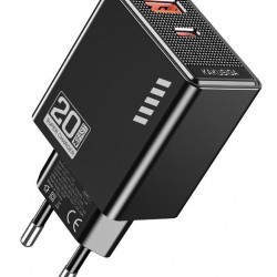KAKUSIGA φορτιστής τοίχου KSC-1239, USB & USB-C, 20W, μαύρος