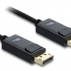 DELOCK καλώδιο DisplayPort 2.1 81672, 16K/60Hz, 80 Gbps, 2m, μαύρο