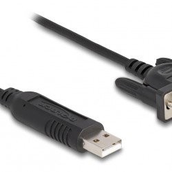 DELOCK καλώδιο USB σε RS-232 67382, 921.6Kbps, 1.8m, μαύρο