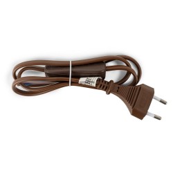 Entac Rewireable Καλώδιο 2G0.75 με Διακόπτη ON/OFF Καφέ 1m 