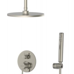 BRUNO σετ κεφαλή ντους με τηλέφωνο BRN-0265, αναμεικτική, εντοιχισμού, ασημί