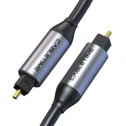 CABLETIME καλώδιο ήχου Toslink CT-AV380-P04GN, gold plated, 5mm, 3m, μαύρο