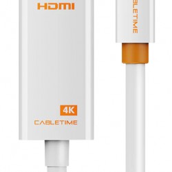 CABLETIME καλώδιο mini DisplayPort σε HDMI CT-AV588-03G4K, 4K/30Hz, 1m, λευκό