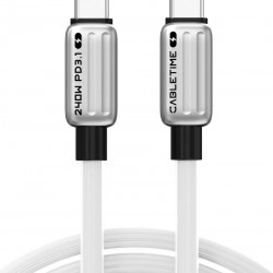 CABLETIME καλώδιο USB-C CT-CM240-ZSW2, 240W, 480Mbps, 2m, λευκό