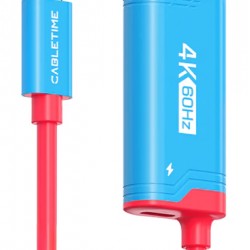 CABLETIME καλώδιο USB-C σε HDMI CT-CMHD4P, 4K/60Hz, PD100W, 2m, κόκκινο