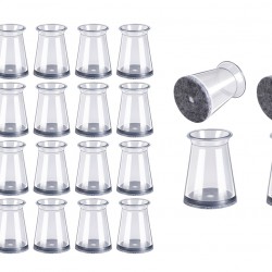 HOME USE προστατευτικές τάπες επίπλων HUH-0258, 16-23mm, διάφανες, 24τμχ