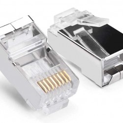 POWERTECH βύσμα RJ45 CAB-N448, ανοιχτού τύπου, Cat 6/6a FTP, μεταλλικό, ασημί, 50τμχ