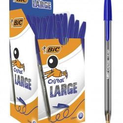BIC στυλό διαρκείας Cristal Lagre με μύτη 1.6mm, μπλε, 50τμχ