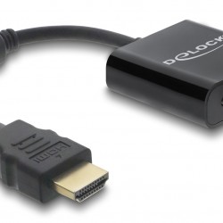 DELOCK αντάπτορας HDMI σε VGA 61077, 1080p, μαύρος