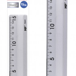MP μεταλλικός χάρακας PA001, 15cm, ασημί