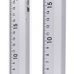 MP μεταλλικός χάρακας PA002, 20cm, ασημί