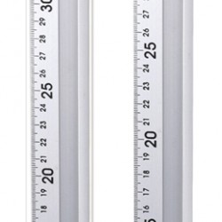 MP μεταλλικός χάρακας PA003A, 40cm, ασημί