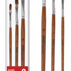 ARTIX PAINTS σετ πινέλων ζωγραφικής PP231, καφέ, 3τμχ