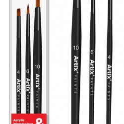 ARTIX PAINTS σετ πινέλων ζωγραφικής PP280, μαύρο, 3τμχ