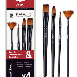 ARTIX PAINTS σετ πινέλων ζωγραφικής PP387-03, μαύρο, 4τμχ
