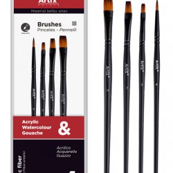 ARTIX PAINTS σετ πινέλων ζωγραφικής PP389-01, μαύρο, 4τμχ