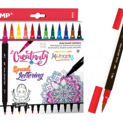 MP σετ χρωματιστών μαρκαδόρων PP913 με διπλή μύτη, 12τμχ