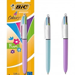 BIC στυλό διαρκείας 4 Colours Fun, 1mm μύτη, πολύχρωμο μελάνι, διάφορα χρώματα, 1τμχ
