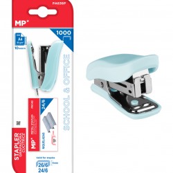MP mini συρραπτικό PA636P με ανταλλακτικά, 24/6 - 26/6, 10 φύλλα, γαλάζιο