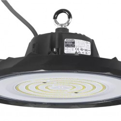 POWERTECH LED φωτιστικό καμπάνα PT-1531, 100W, 6500K, Φ30x11cm, IP65, μαύρο