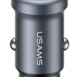 USAMS φορτιστής αυτοκινήτου CC321, USB-C, 30W, γκρι