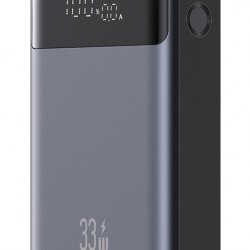 USAMS power bank CD221 με οθόνη, 2x θύρες εξόδου, 10000mAh, PPS 33W, γκρι