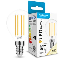 Modee LED Λάμπα Filament Globe Mini G45 4W E14 4000K 470lm ERP