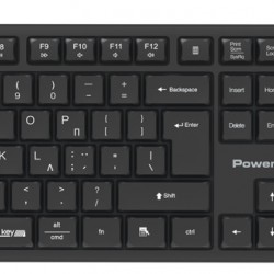 POWERTECH set ασύρματο ποντίκι & πληκτρολόγιο PT-1540, 2.4GHz & Bluetooth, αθόρυβο, μαύρο