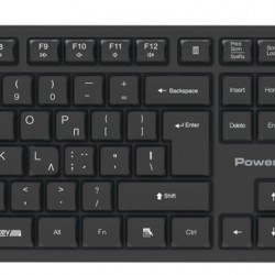 POWERTECH set ασύρματο ποντίκι & πληκτρολόγιο PT-1541, 2.4GHz, αθόρυβο, μαύρο