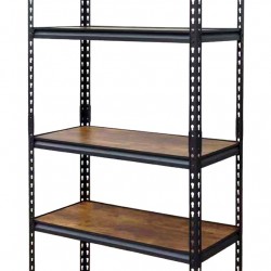 HOME USE μεταλλική ραφιέρα HUH-0261 με 5 ράφια, 90x40x183cm, burned wood