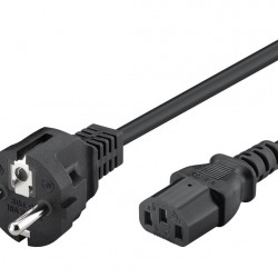 POWERTECH καλώδιο τροφοδοσίας CAB-P048, 3x 0.75mm², copper, 1m, μαύρο