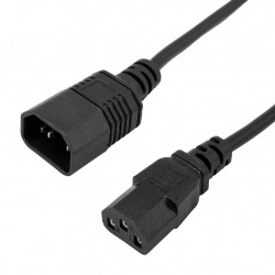 POWERTECH καλώδιο προέκτασης τροφοδοσίας CAB-P053, 3x 0.75mm², copper, 1.5m, μαύρο