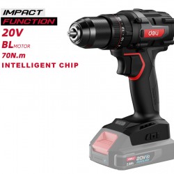 DELI κρουστικό δραπανοκατσάβιδο μπαταρίας DE-CZ20-1, Brushless, 20V, 70N.m