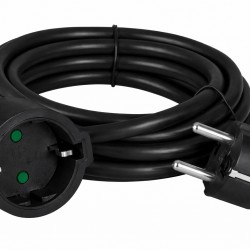 POWERTECH μπαλαντέζα ρεύματος PT-1561, 1x schuko, 16A, 3m, μαύρη