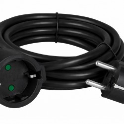 POWERTECH μπαλαντέζα ρεύματος PT-1562, 1x schuko, 16A, 5m, μαύρη