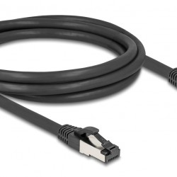 DELOCK καλώδιο δικτύου 80572, CAT 8.1 S/FTP, copper, 2000MHz, 2m, μαύρο