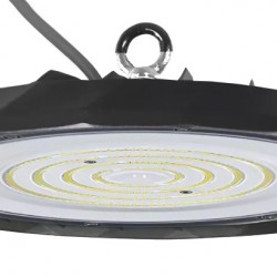 POWERTECH LED φωτιστικό καμπάνα PT-1557, 100W, 6500K, Φ30x4cm, IP65, μαύρο