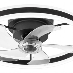 POWERTECH ανεμιστήρας οροφής PT-1560 με LED φως, 45W, Φ50x20cm, μαύρος