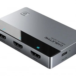 CABLETIME HDMI splitter CT-HSP4K2-AG, 1 σε 2, 4K/60Hz, uni-directional, γκρι