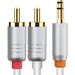 CABLETIME καλώδιο ήχου 3.5mm σε 2x RCA CT-AV314-P12G, 3m, λευκό