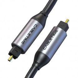 CABLETIME καλώδιο ήχου Toslink CT-AV380-P04GN, gold plated, 5mm, 2m, μαύρο