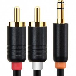 CABLETIME καλώδιο ήχου 3.5mm σε 2x RCA CT-AV314-P12G, 0.5m, μαύρο