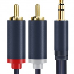 CABLETIME καλώδιο ήχου 3.5mm σε 2x RCA CT-AV303-H12G, 15m, μπλε