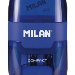 MILAN ξύστρα μολυβιών με κάδο & γόμα 1204703116, μπλε