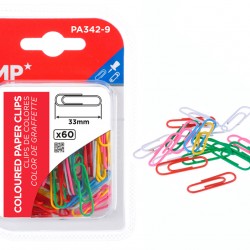 MP συνδετήρες PA342-9, μεταλλικοί, 33mm, χρωματιστοί, 60τμχ