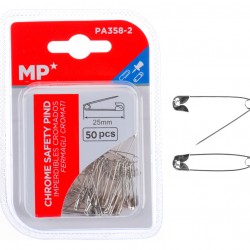 MP παραμάνες PA358-2, μεταλλικές, 25mm, ασημί, 50τμχ